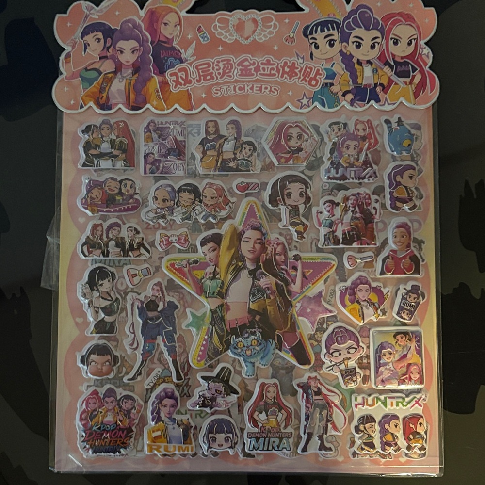 Colorful K Pop Character Stickers